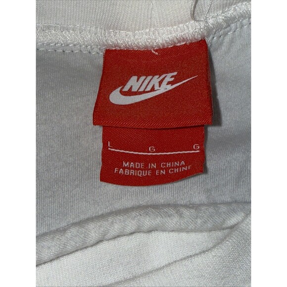 Nike White Tech Fleece Ribbed Long Sleeve Crew Neck Sweatshirt Large, EUC - Picture 8 of 12